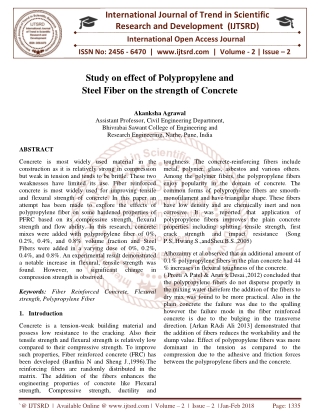 Study on effect of Polypropylene and Steel Fiber on the strength of Concrete