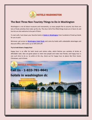 The Best Three Non-Touristy Things to Do in Washington