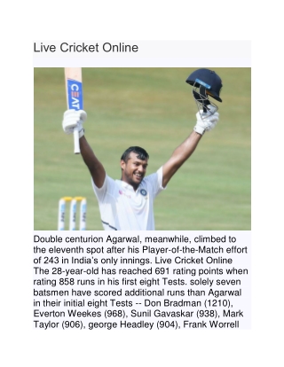 Live Cricket Online