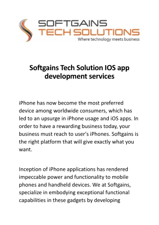 Best IOS app development service provider in Greater Noida