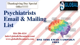 Psychiatrists Email & Mailing List