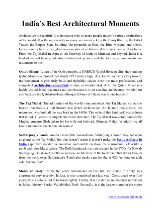 India’s Best Architectural Moments