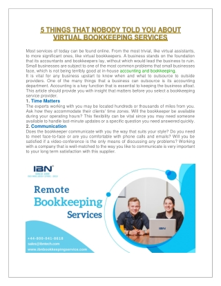 bookkeeping services for small business uk- IBN