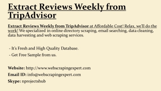 Extract Reviews Weekly from TripAdvisor