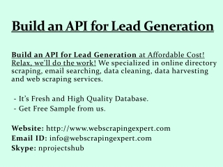 Build an API for Lead Generation