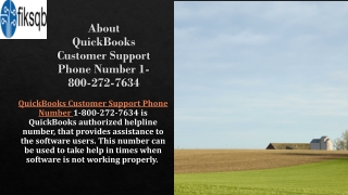 QuickBooks Customer Support Phone Number 1-800-272-7634