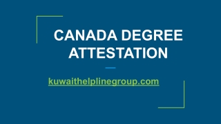 Canada Degree Attestation