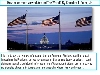 How Is America Viewed Around The World? By Benedict T. Palen, Jr.