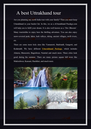 A best Uttarakhand tour