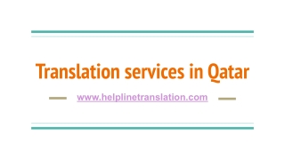 Translation Services in Qatar