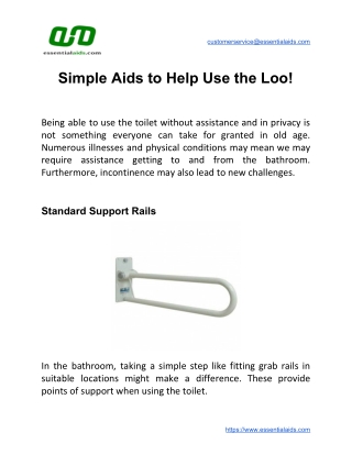 Simple Aids to Help Use the Loo!