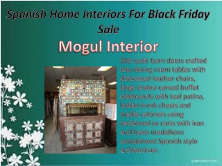 Spanish Home Interiors For Black Friday Sale