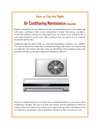 How to Get the Right Air Conditioning Maintenance Schedule