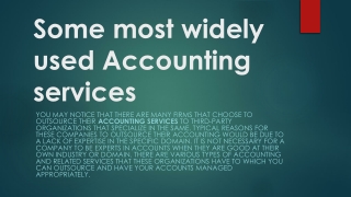 Some most widely used Accounting services