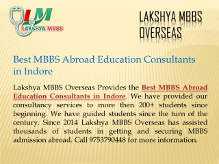 Best MBBS Abroad Education Consultants in Indore