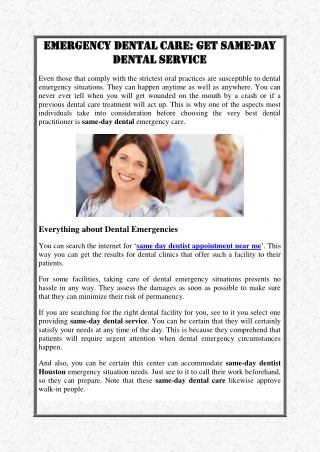 Emergency Dental Care: Get Same-Day Dental Service