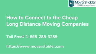 How To Connect To The Cheap Long Distance Moving Companies