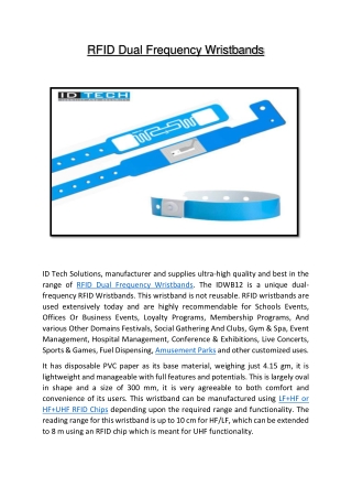 RFID Wristbands For Conference & Exhibitions Manufacturer | India