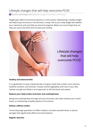 Lifestyle changes that will help overcome PCOS