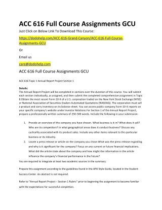 ACC 616 Full Course Assignments GCU