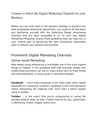 Step to go Best Digital Marketing Channels for your Business
