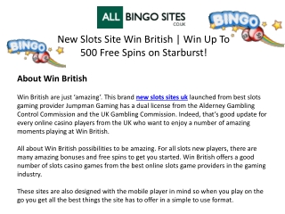 New Slots Site Win British | Win Up To 500 Free Spins on Starburst!