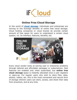 Online Free Cloud Storage