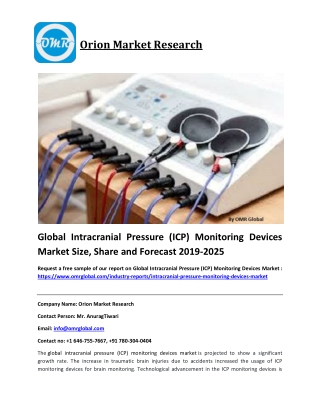 Global Intracranial Pressure (ICP) Monitoring Devices Market: Global Market Size, Industry Trends, Leading Players, Mark