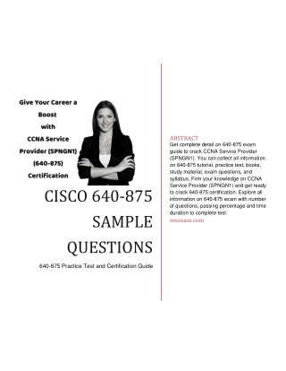 [PDF] Cisco 640-875 Sample Questions