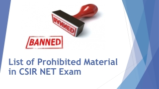 List of Prohibited Material in CSIR NET
