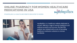 Online Pharmacy for women healthcare medications | mysafepillsrx.com