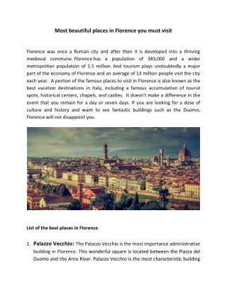 Most beautiful places in Florence you must visit