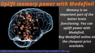 Uplift memory power with Modafinil