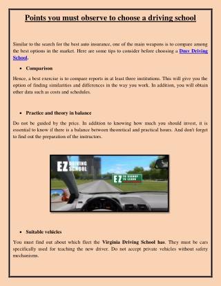 Points you must observe to choose a driving school