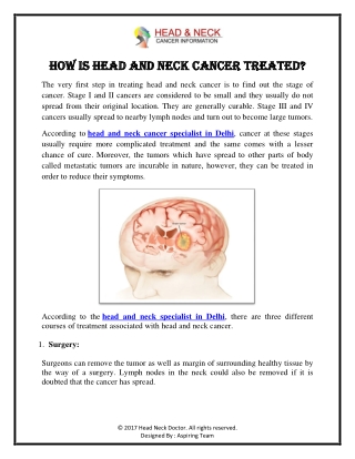 How Is Head And Neck Cancer Treated?