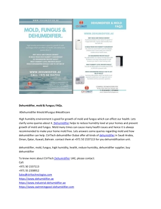 Dehumidifier, mold & Fungus; FAQs. #Dehumidifier #mold #Fungus #Healthcare High humidity environment is good for growth