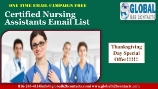 Certified Nursing Assistants Email List
