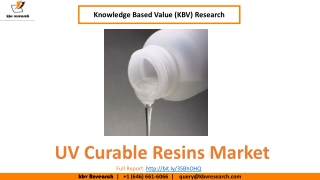 UV Curable Resins Market Size- KBV Research