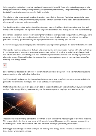 Getting The Most From Solar Powered Energy