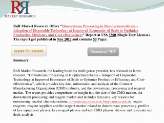 Downstream Processing in Biopharmaceuticals Market 2018