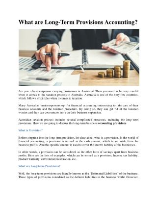 What are long-term provisions accounting?