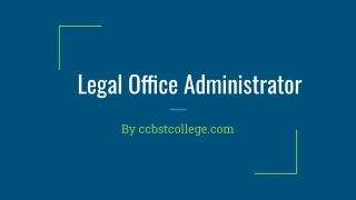 Legal office administrator Course