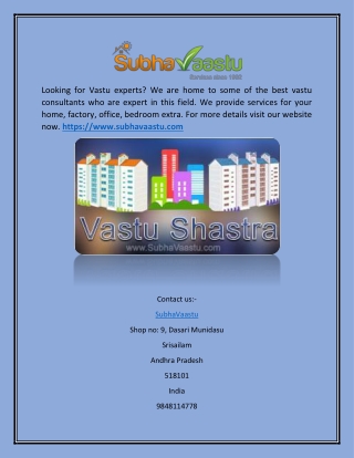 Vastu Expert - Subhavaastu.com