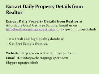 Extract Daily Property Details from Realtor