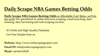 Daily Scrape NBA Games Betting Odds
