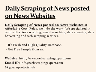 Daily Scraping of News posted on News Websites