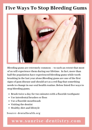 Five Ways To Stop Bleeding Gums