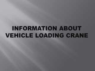 Information about Vehicle Loading Crane