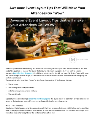 Awesome Event Layout Tips That Will Make Your Attendees Go “Wow”