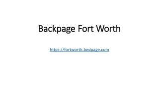 Backpage Fort Worth